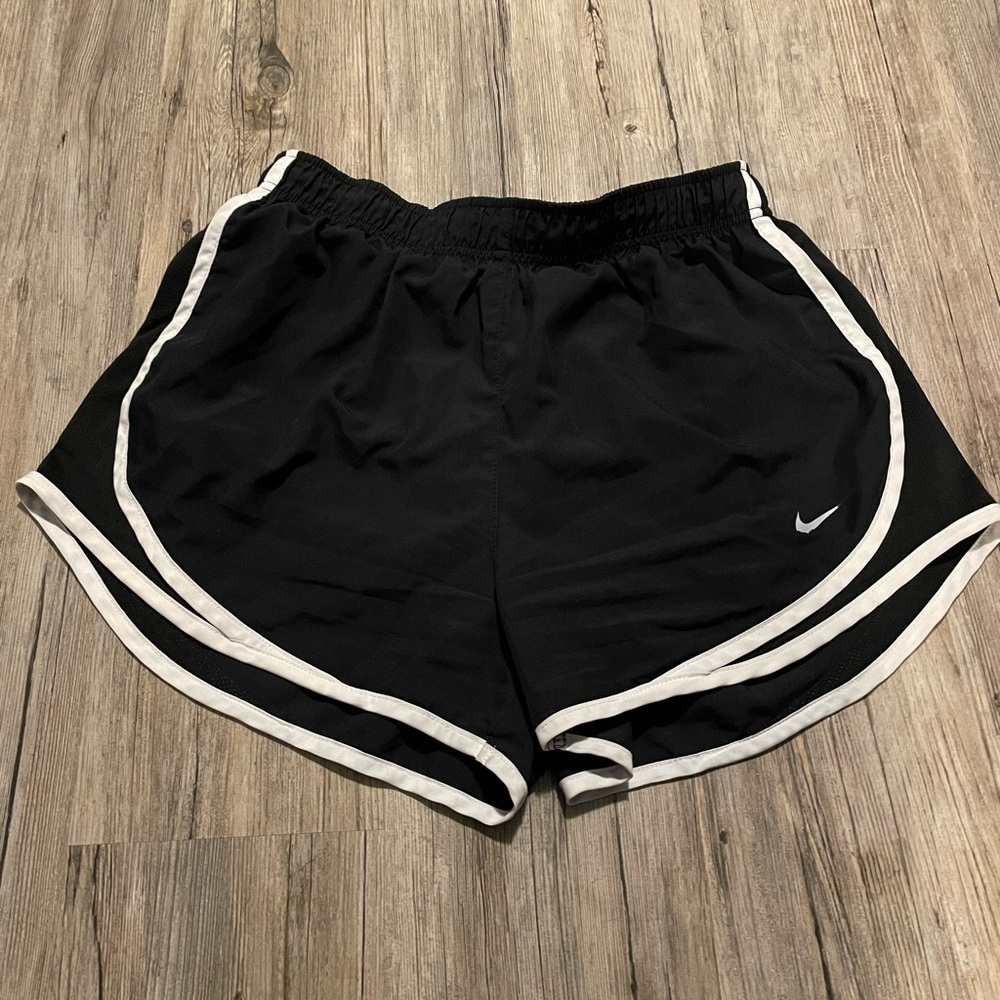 Nike Women's Black and White Athletic Shorts